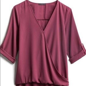 West Kei Allan Surplice Rolltab High Low Blouse